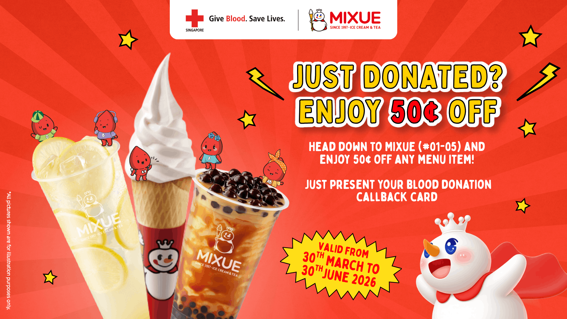 Singapore Red Cross Mixue Blood donor perks